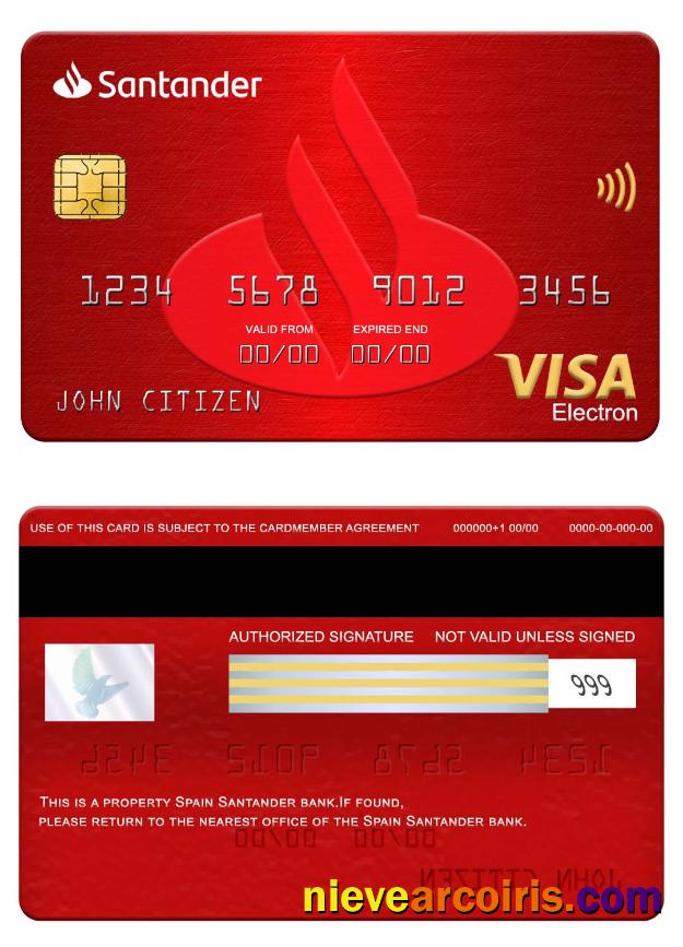 Spain Santander Bank visa electron card